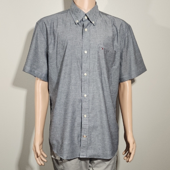 Tommy Hilfiger Other - Tommy Hilfiger Blue Short Sleeve Button Down Shirt